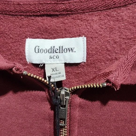 Men's Burgundy Zip-Up Hoodie,Size: XL, Nwt - Picture 7 of 8